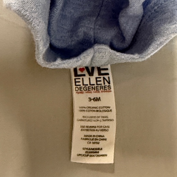 Ellen DeGeneres - Light Gray Striped Baby Onesie Shirt and matching pants - Picture 3 of 4